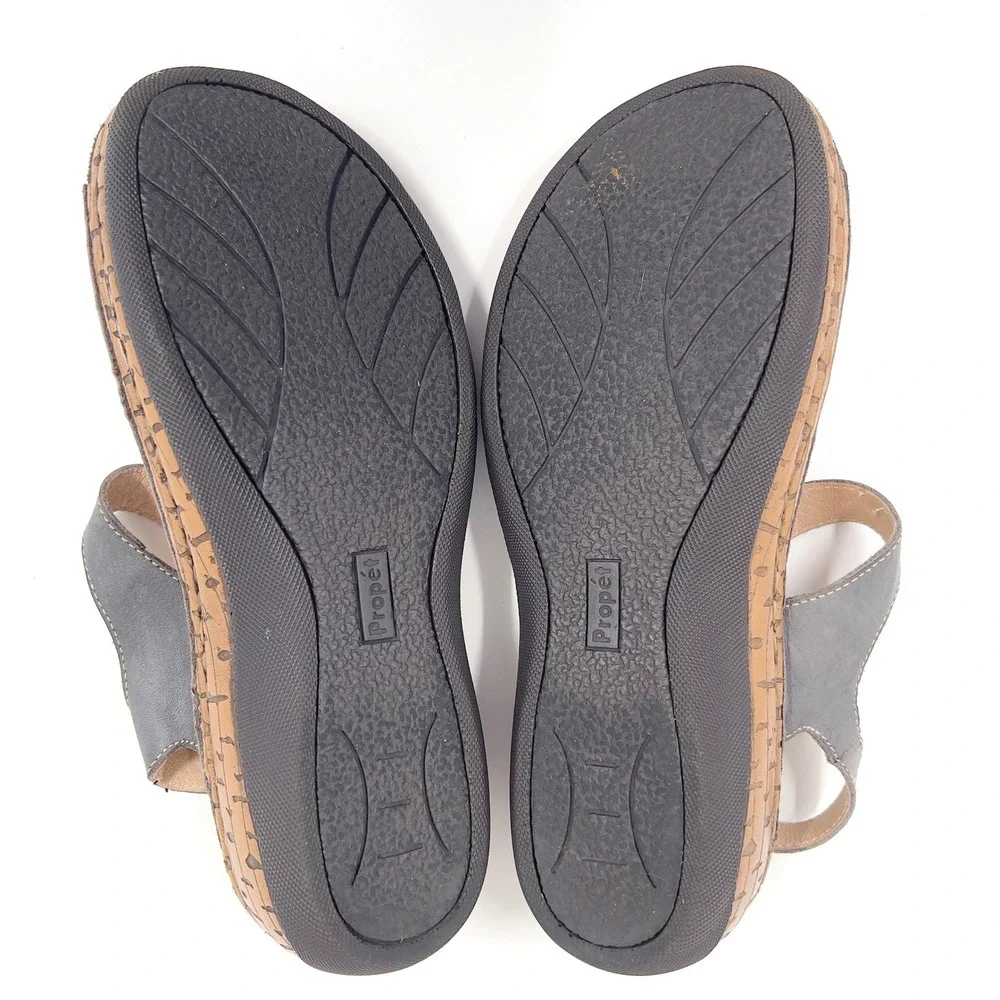 Propet Jocelyn Womens Comfort Sandals Gray Leather Adjustable Propét 9.5 M